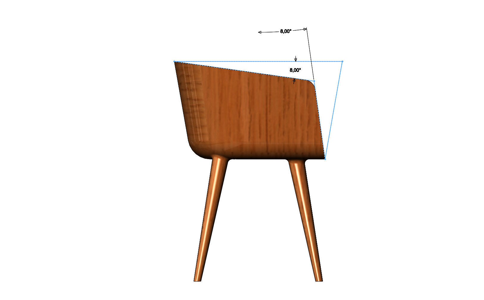 Miniature modern bentwood armchair mockups N02 3D print model_7