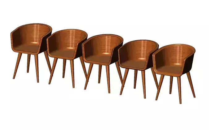 Miniature modern bentwood armchair mockups N02 3D print model