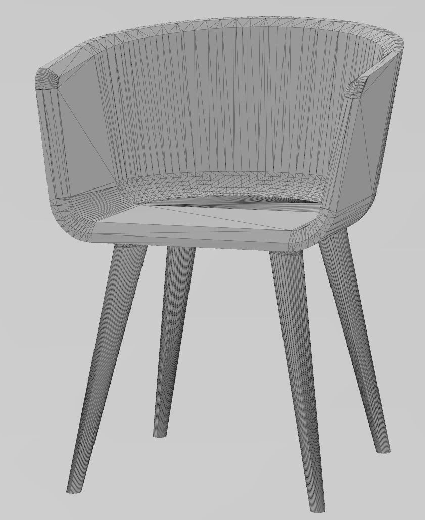 Miniature modern bentwood armchair mockups N02 3D print model_12