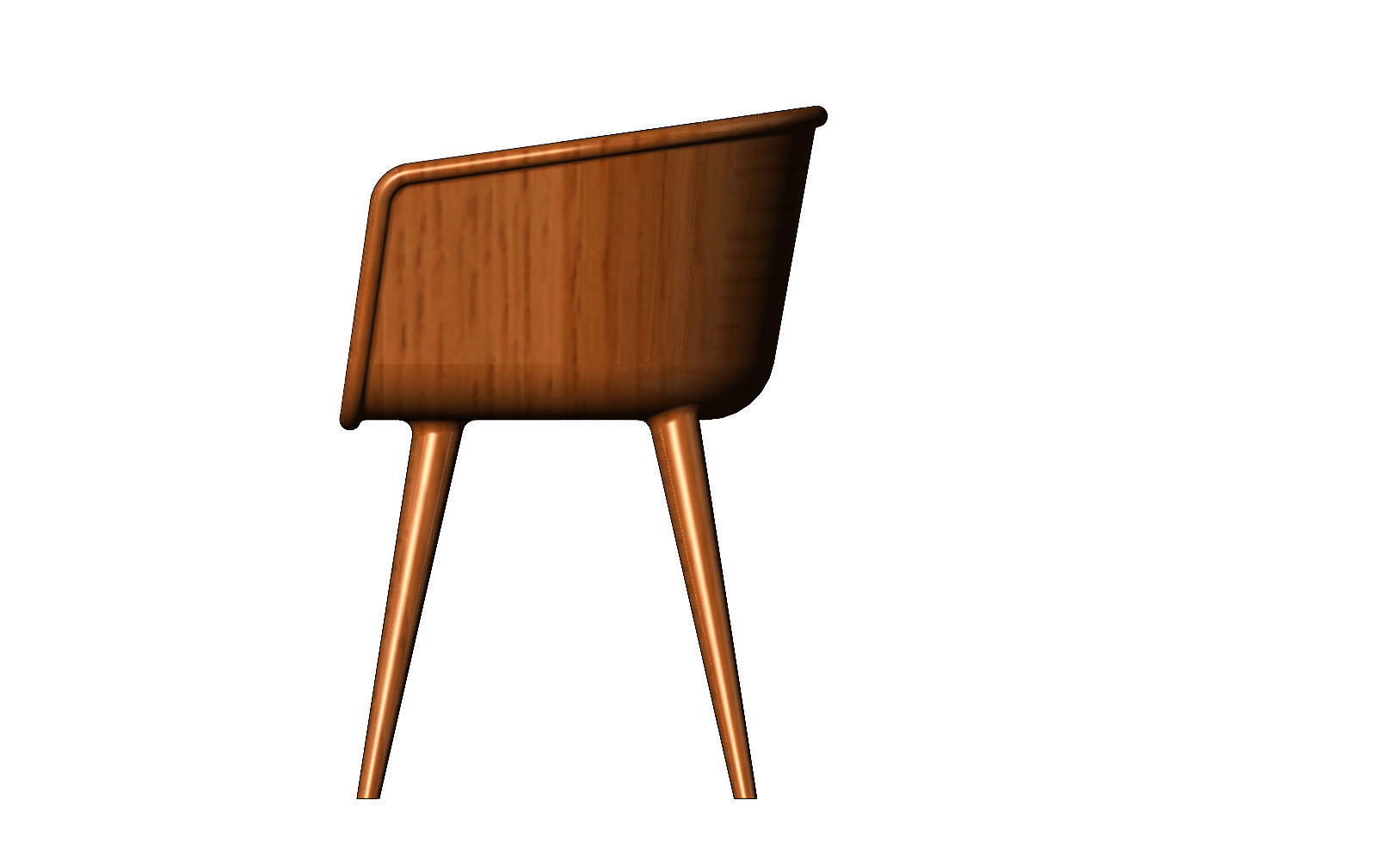 Miniature modern bentwood armchair mockups N02 3D print model_4