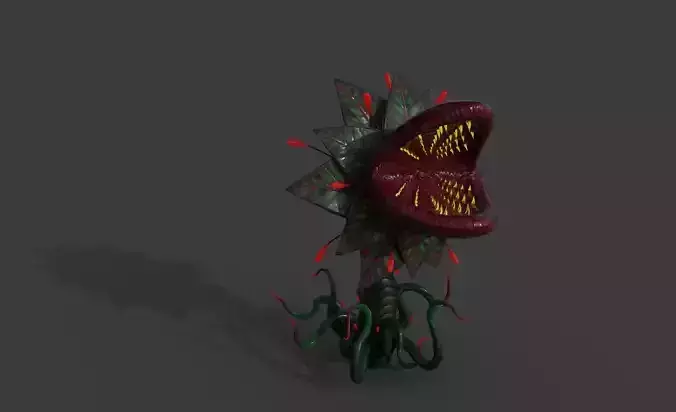 Flesh Eating PLant with rigg Low-poly 3D model