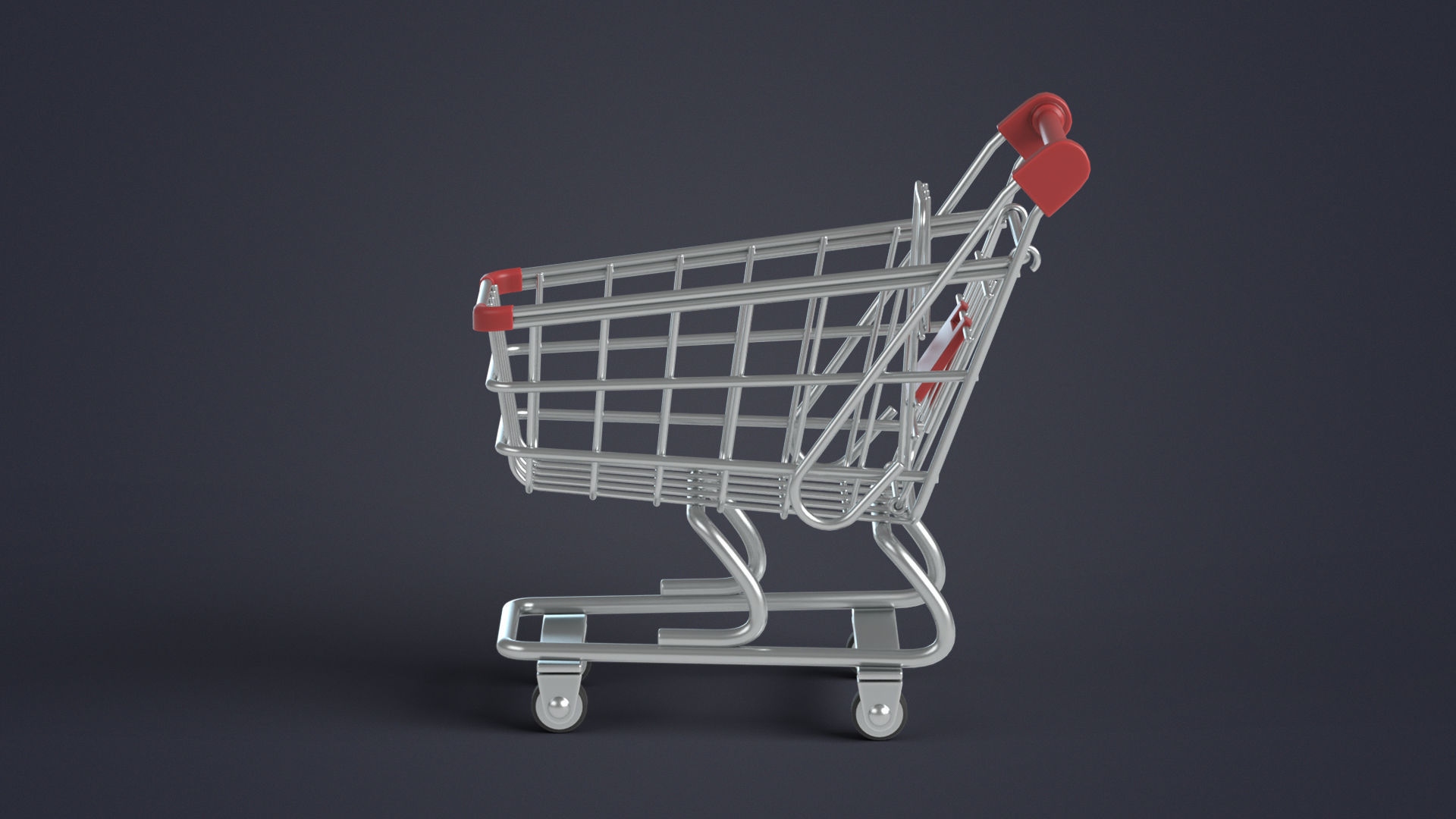 Shopping Cart Low-poly 3D model_12