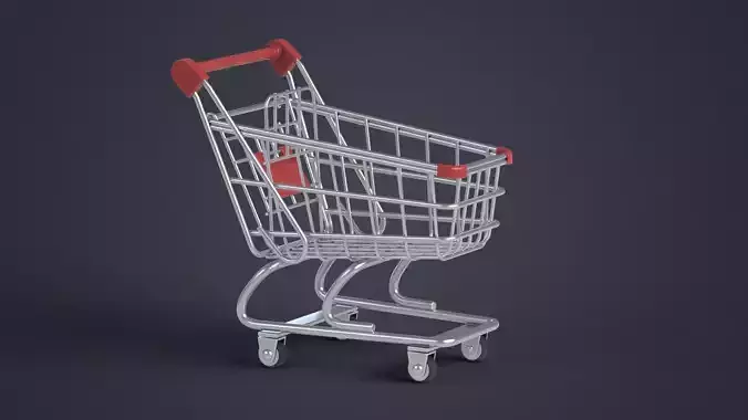 Shopping Cart Low-poly 3D model