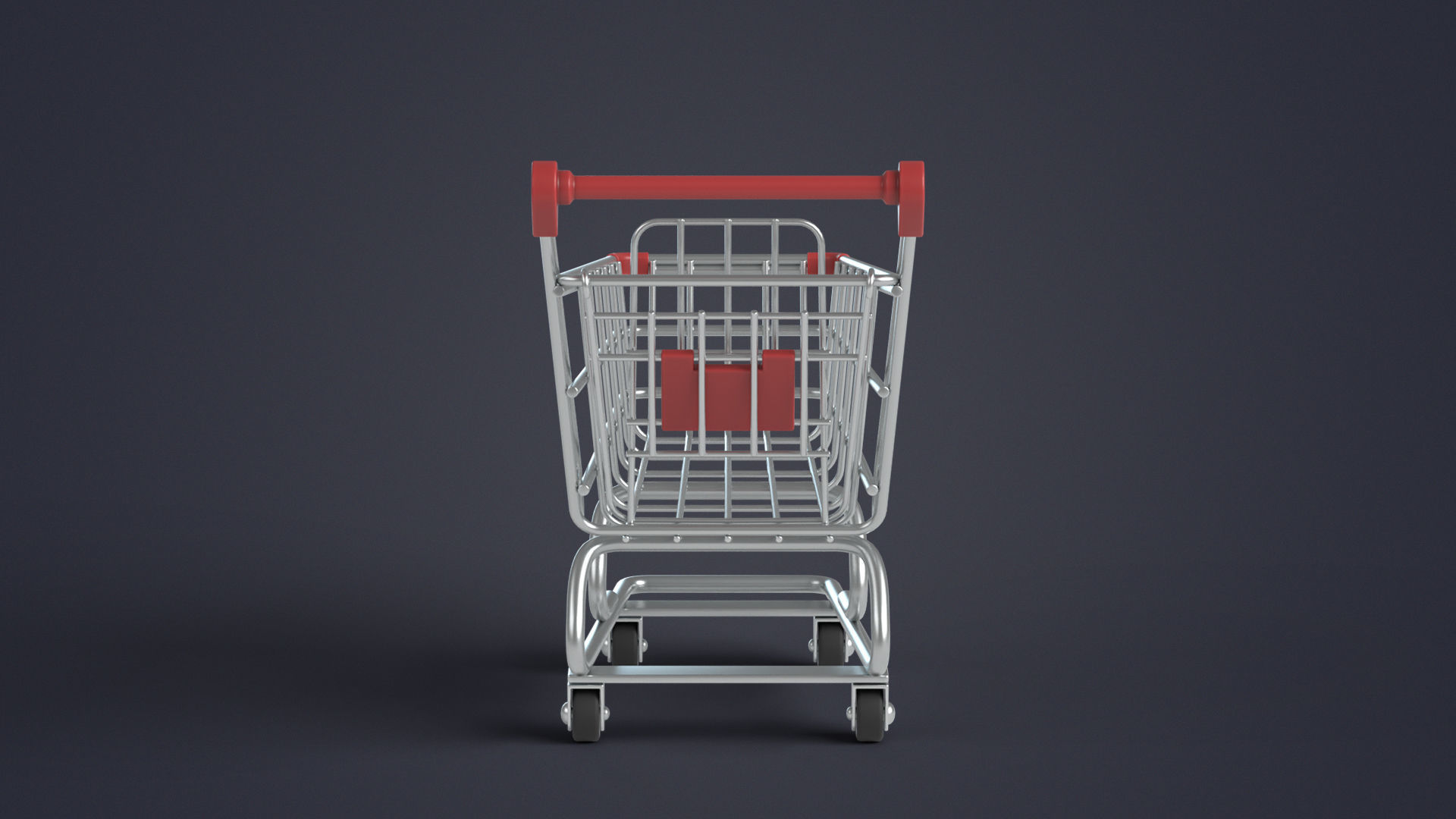 Shopping Cart Low-poly 3D model_9