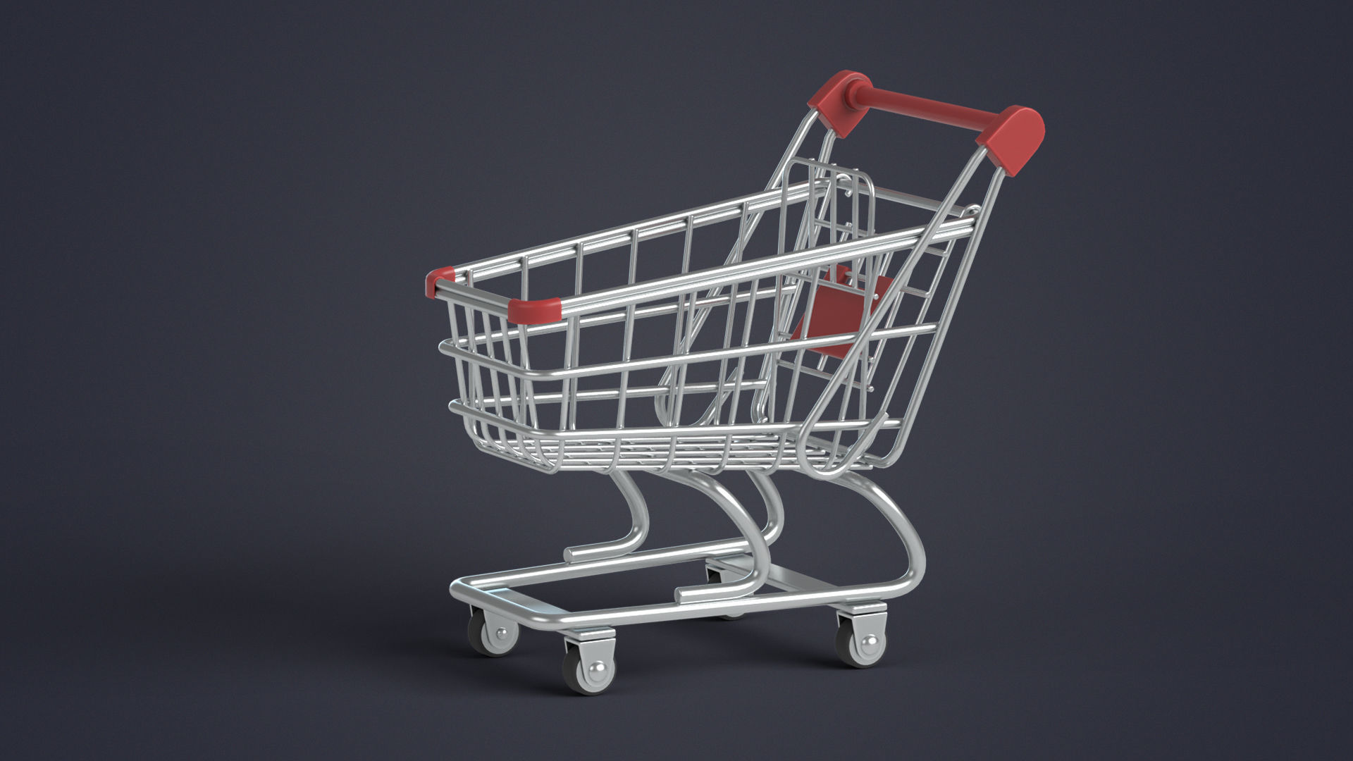 Shopping Cart Low-poly 3D model_13