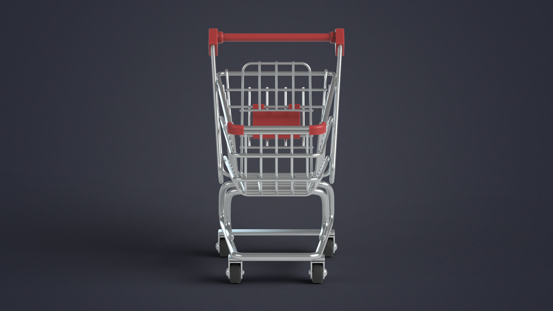 Shopping Cart Low-poly 3D model_15