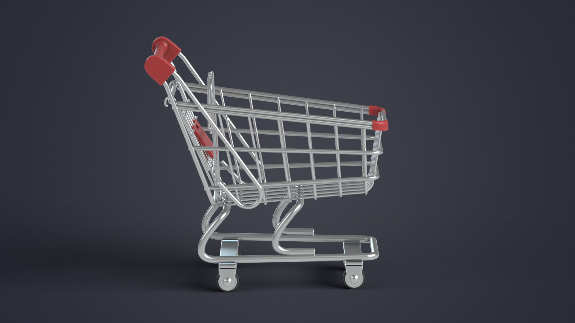 Shopping Cart Low-poly 3D model_6
