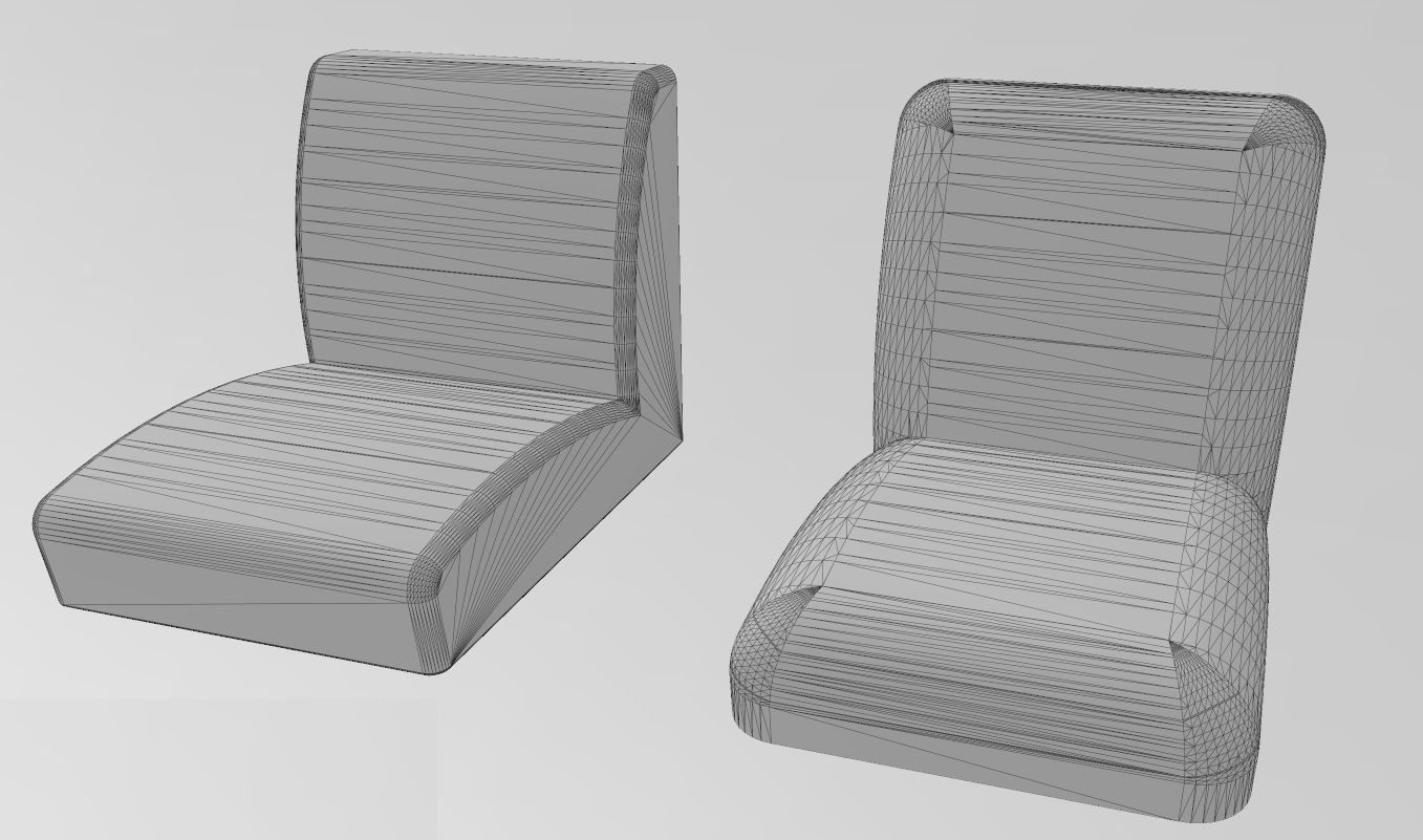 Miniature armchair with a wooden frame mockups props N03 3D print model_14