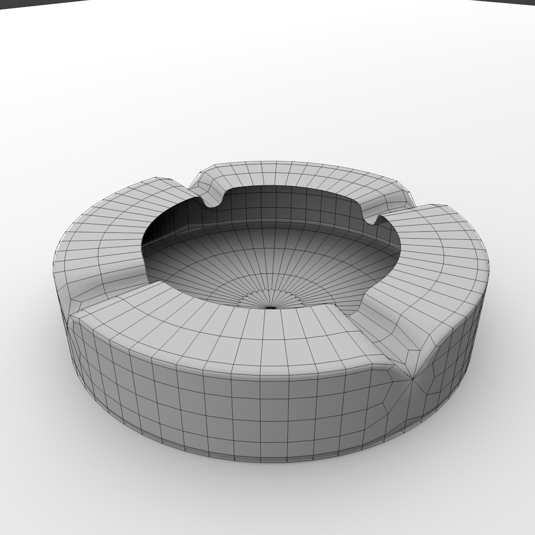 Ashtray Metallic 3D model_4