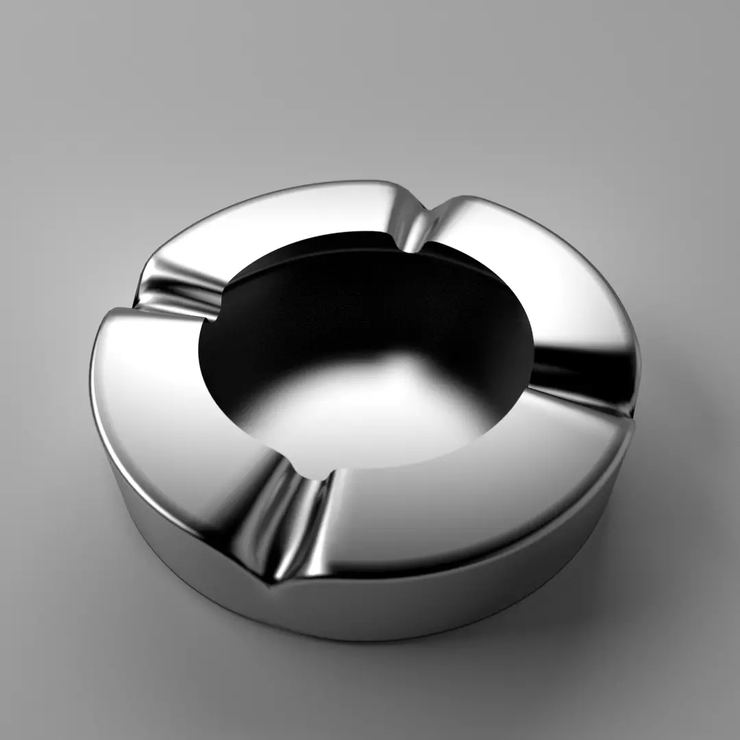 Ashtray Metallic 3D model_0