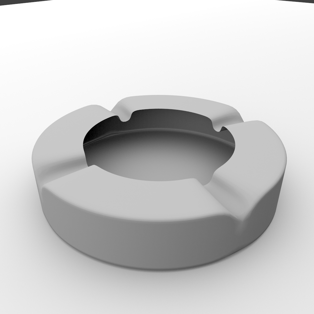 Ashtray Metallic 3D model_3