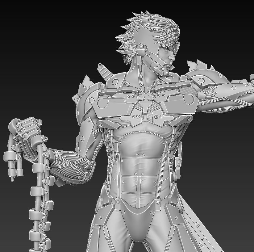 Raiden Statue from Metal Gear Rising 3D PRINTABLE 3D print model_11
