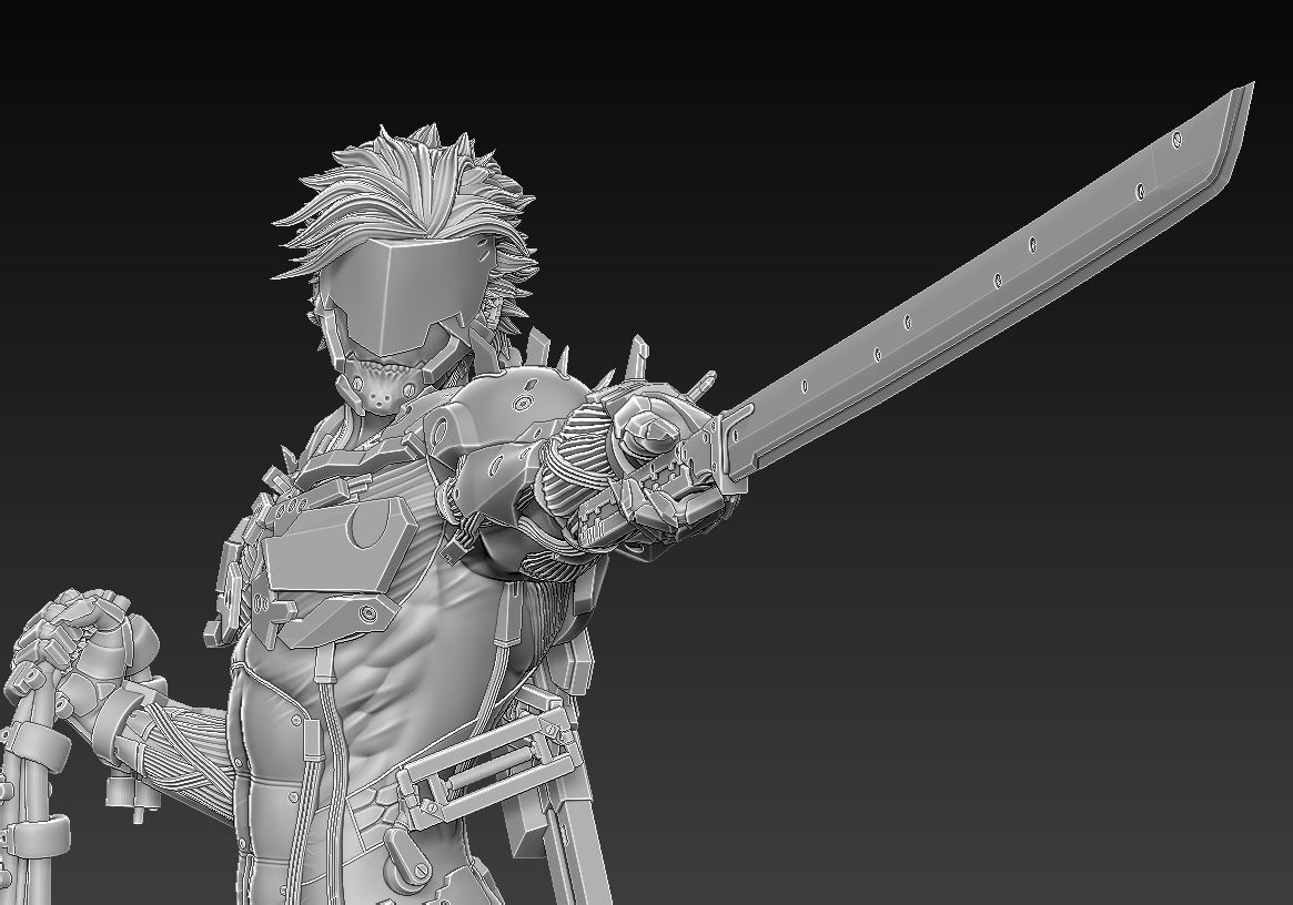 Raiden Statue from Metal Gear Rising 3D PRINTABLE 3D print model_5