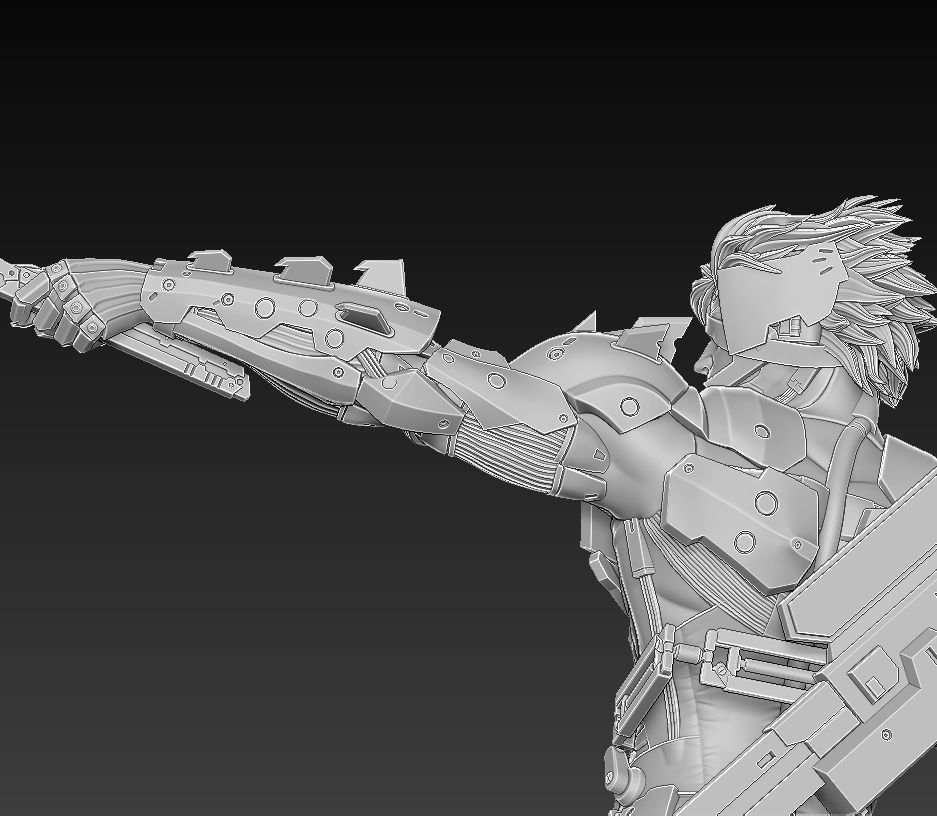 Raiden Statue from Metal Gear Rising 3D PRINTABLE 3D print model_9