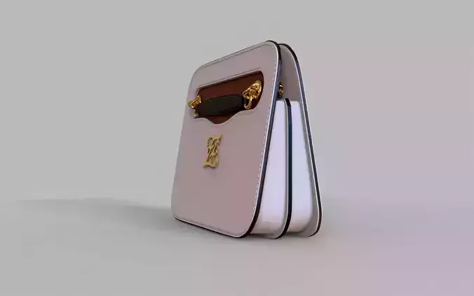 Handbag with gold hardware 3D model