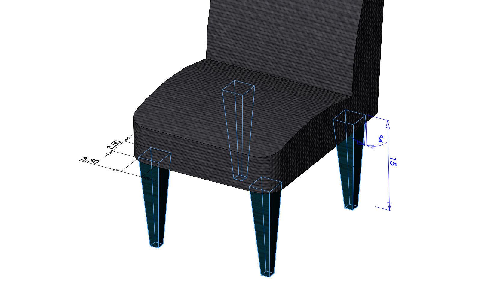 Miniature  Parsons chair mockups 3D print model_6