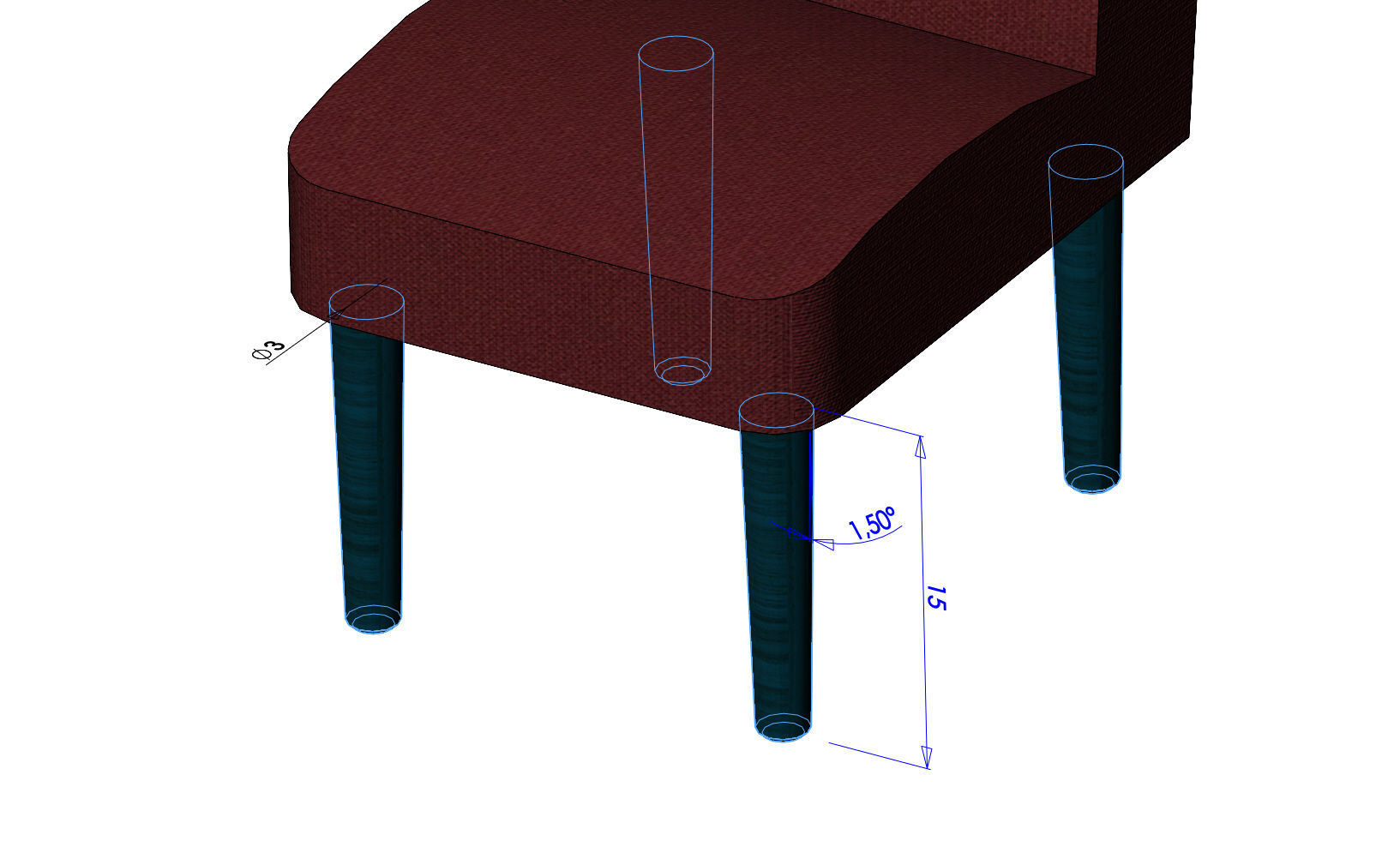 Miniature  Parsons chair mockups 3D print model_5