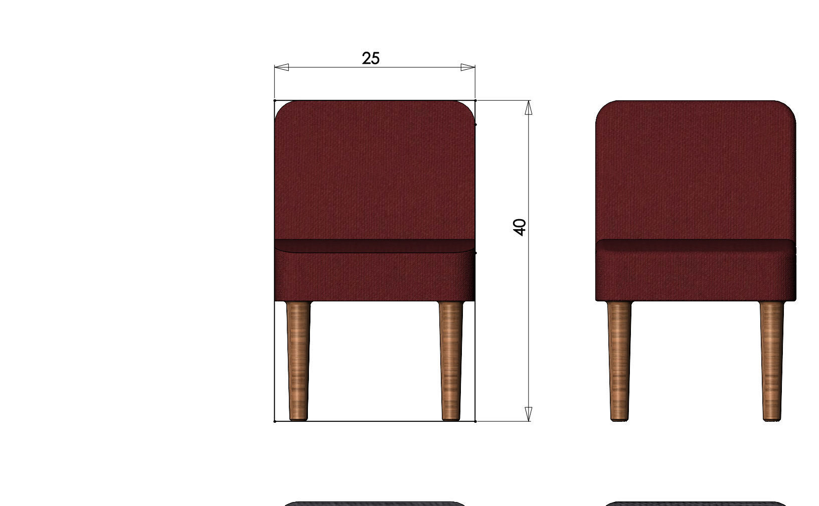 Miniature  Parsons chair mockups 3D print model_4
