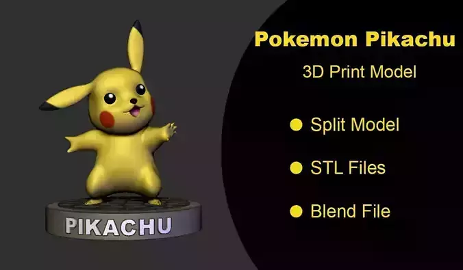 Pokemon Pikachu - 3D Print Model