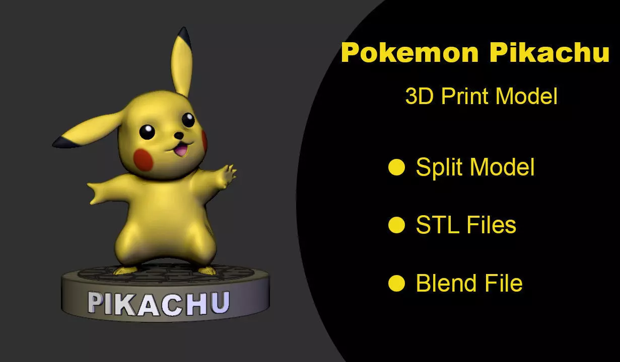 Pokemon Pikachu - 3D Print Model 3D print model_0