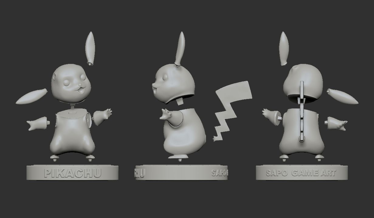 Pokemon Pikachu - 3D Print Model 3D print model_3
