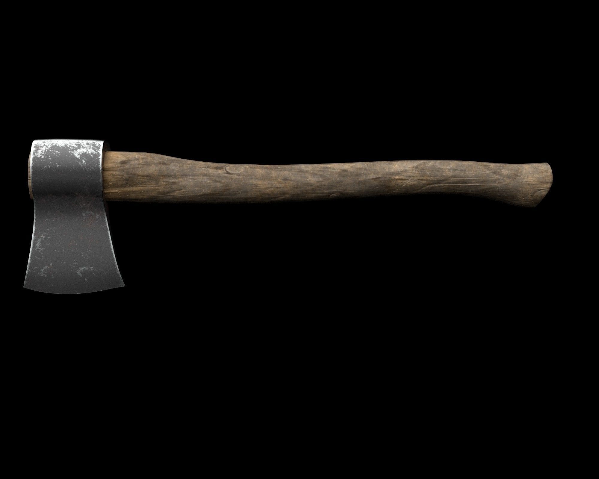 Hatchet axe Low-poly 3D model_4