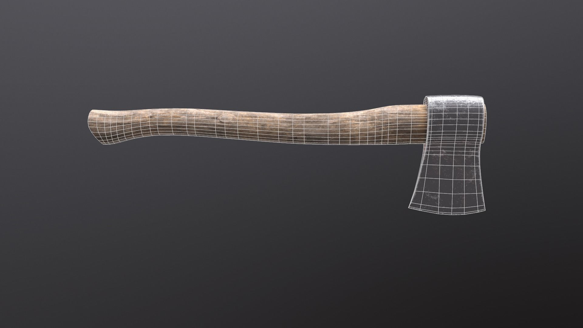 Hatchet axe Low-poly 3D model_3