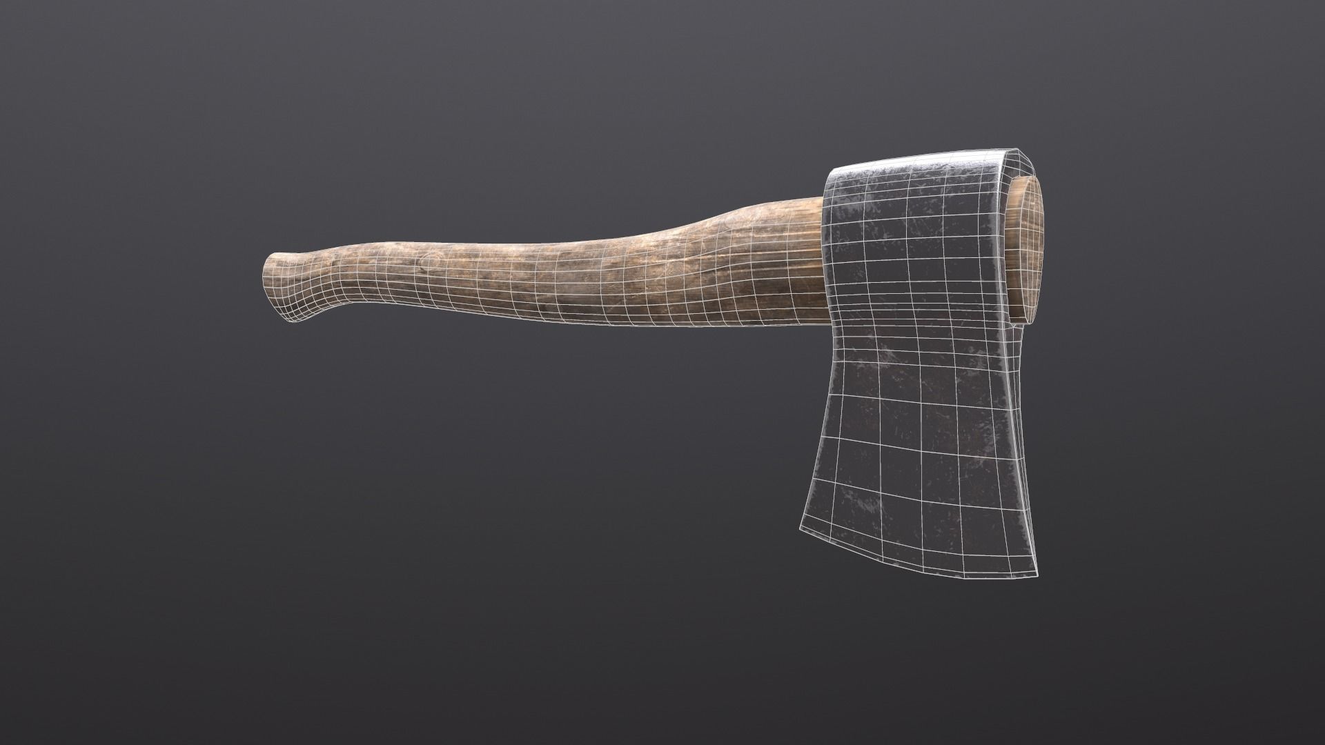 Hatchet axe Low-poly 3D model_2