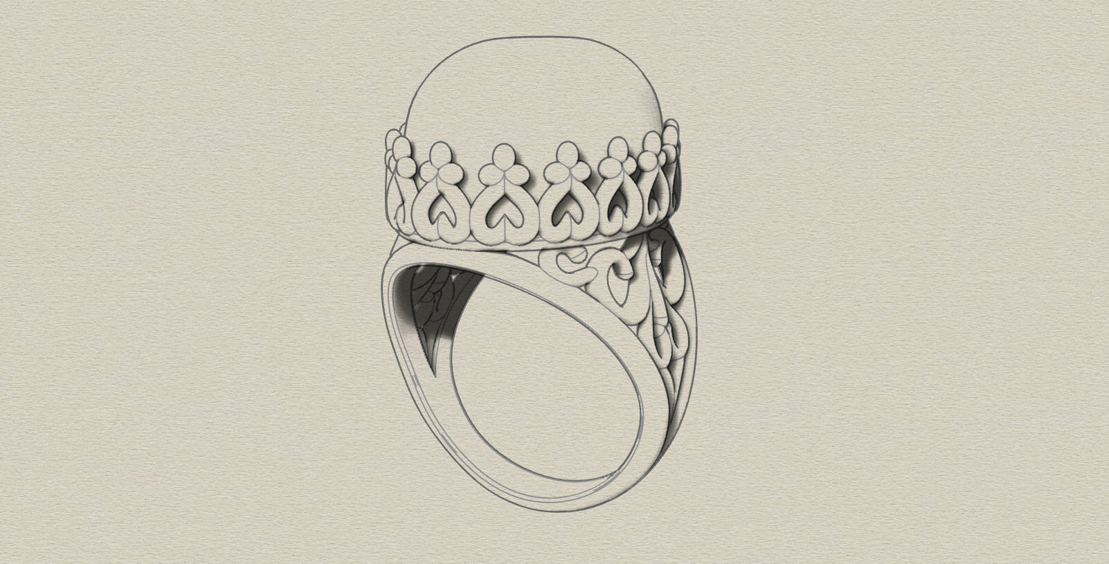 Antique Ring 3D print model_5