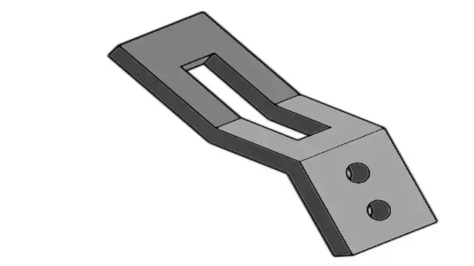 Random 3D model metal bracket with two holes