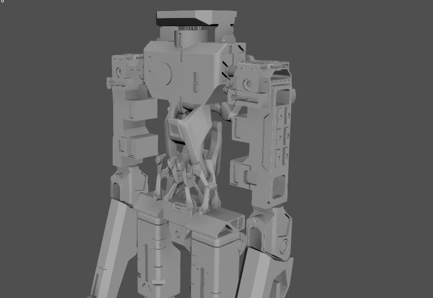 robotic character mech droid  3D model_3