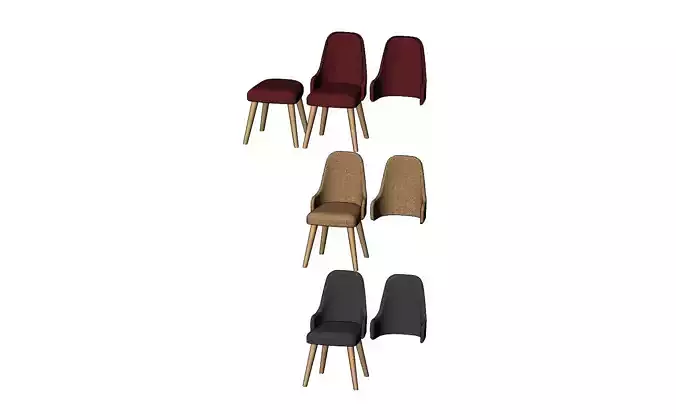 Miniature modern bentwood armchair mockups N03 3D print model