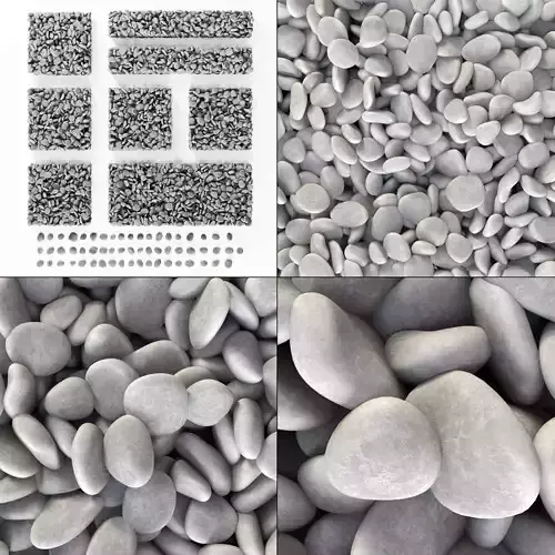 Pebble low n6 three White 3D model