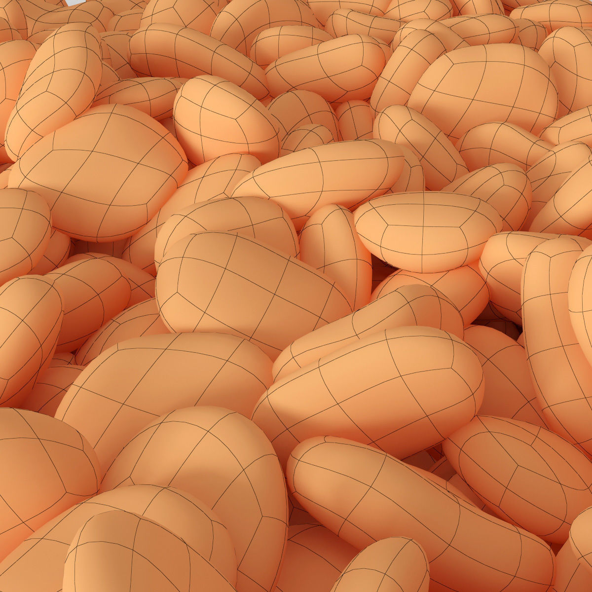 Pebble low n6 three White 3D model_24