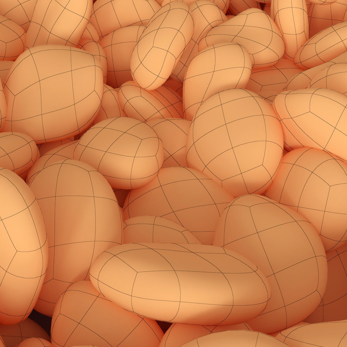 Pebble low n6 three White 3D model_8