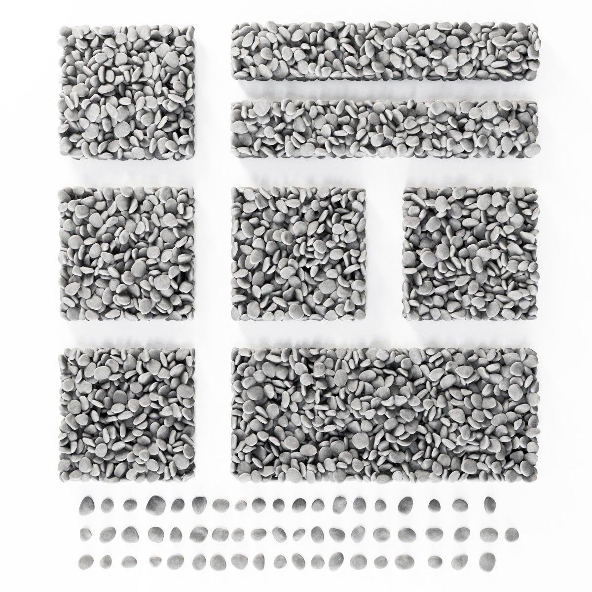 Pebble low n6 three White 3D model_13