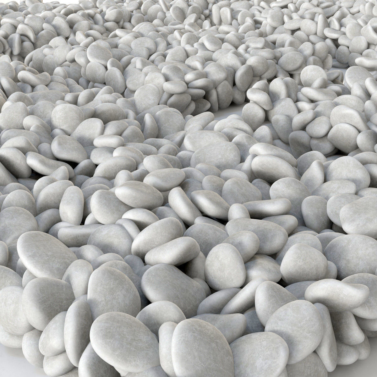 Pebble low n6 three White 3D model_9