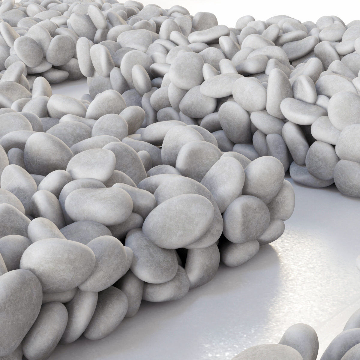 Pebble low n6 three White 3D model_14