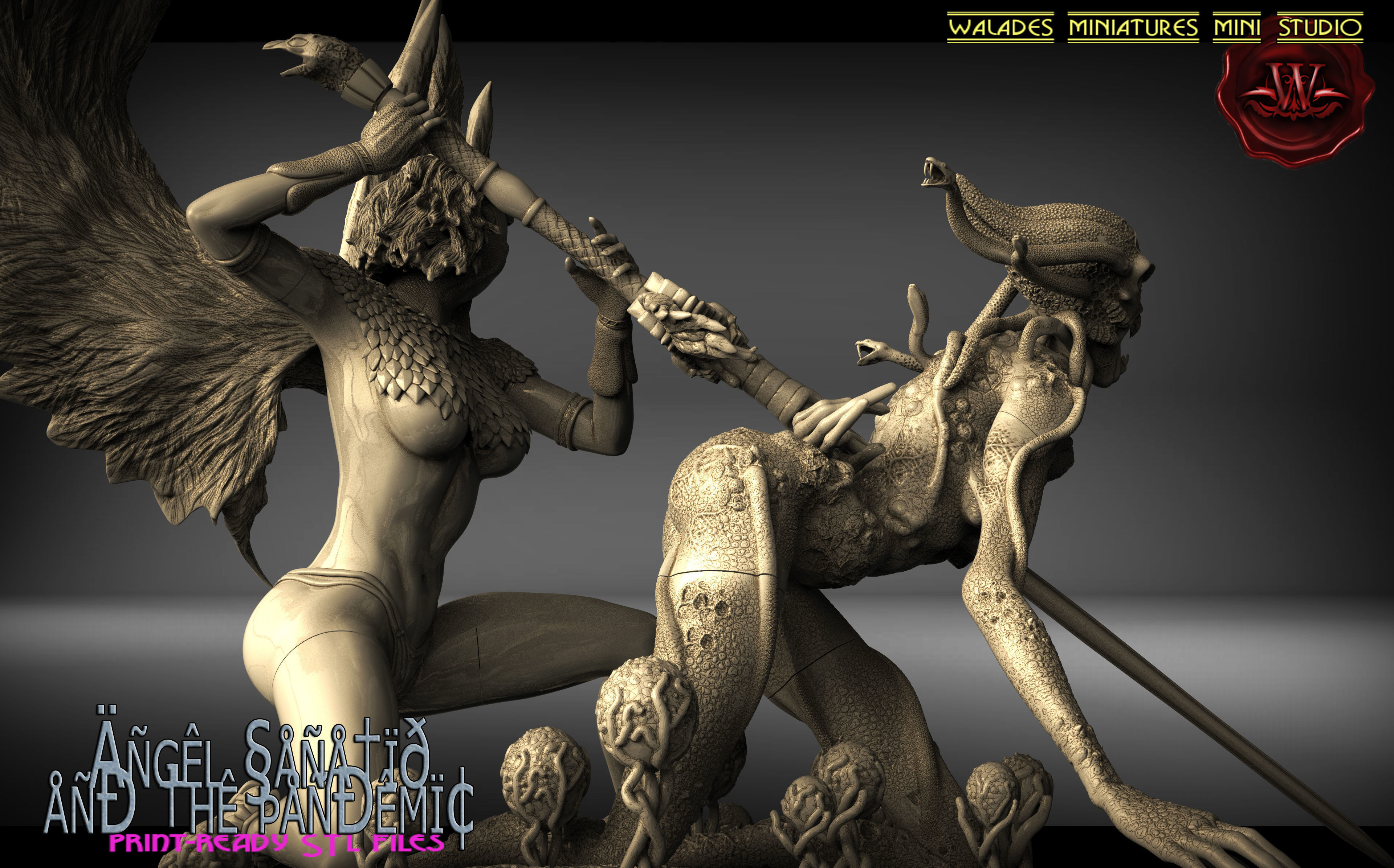 Angel Sanatio and the Pandemic 3D print model_6