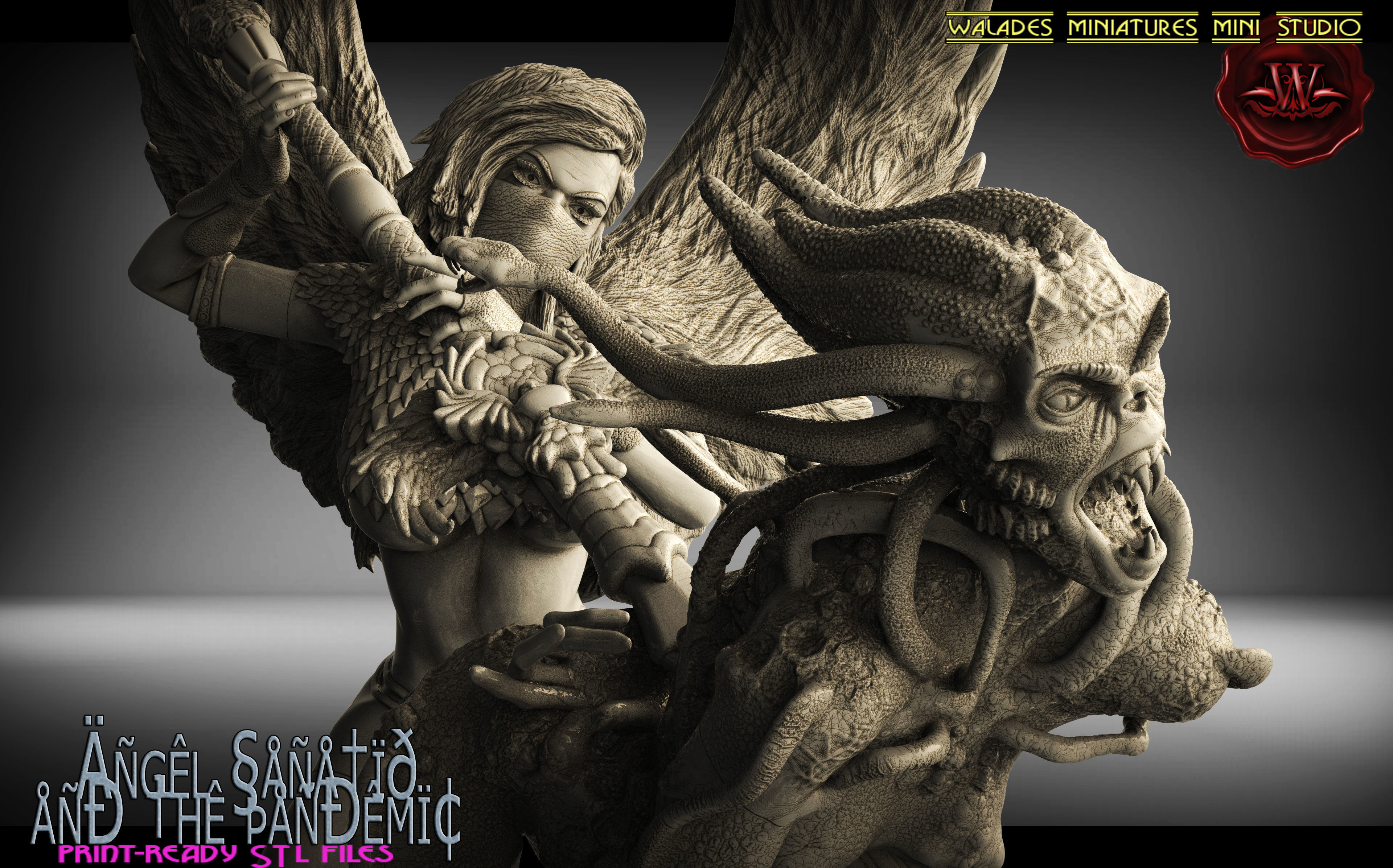 Angel Sanatio and the Pandemic 3D print model_5