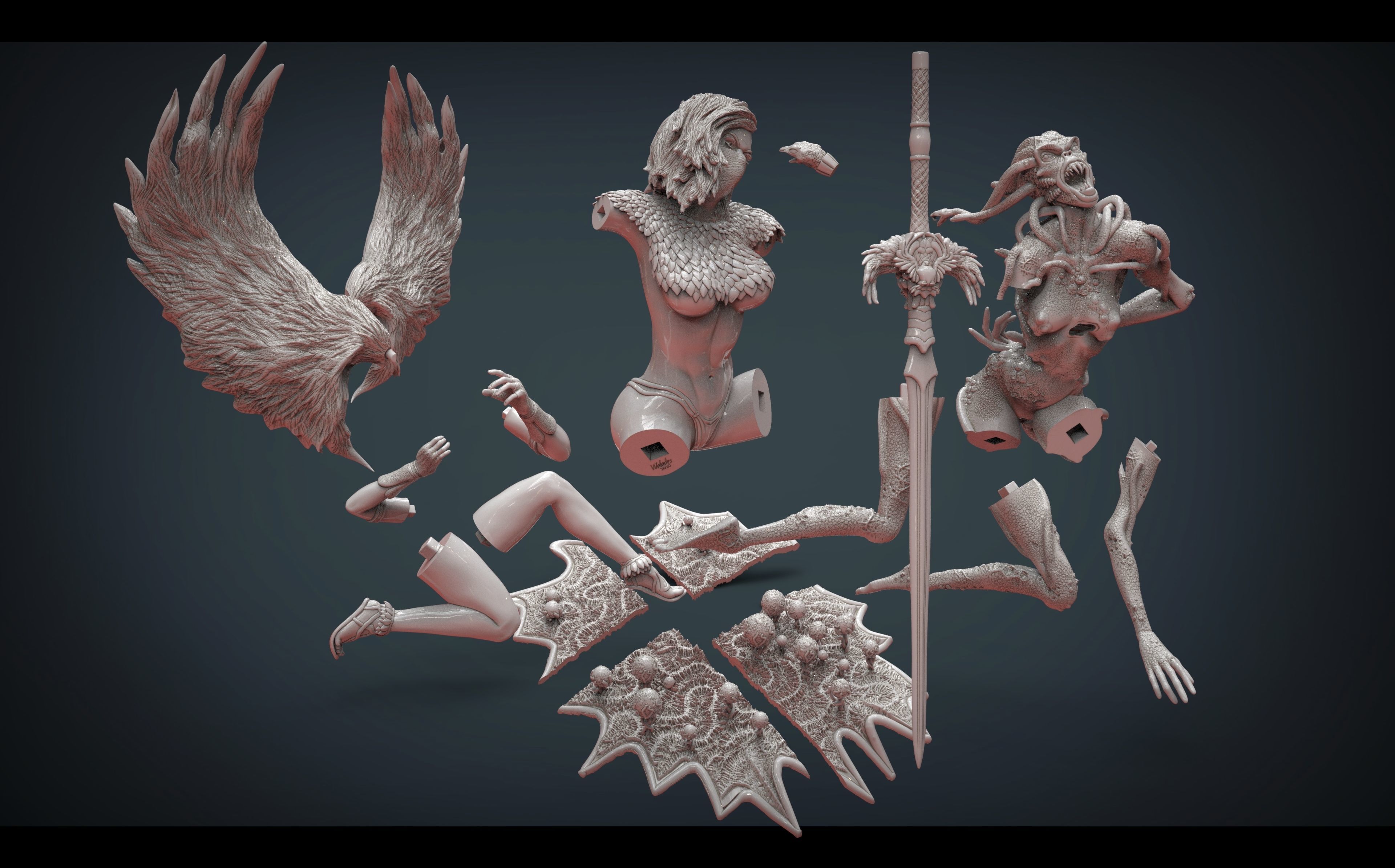 Angel Sanatio and the Pandemic 3D print model_10