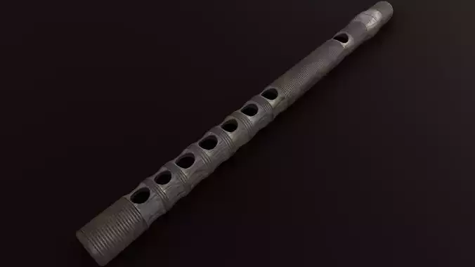 Ryuteki traditional Japanese Instrument Low-poly 3D model