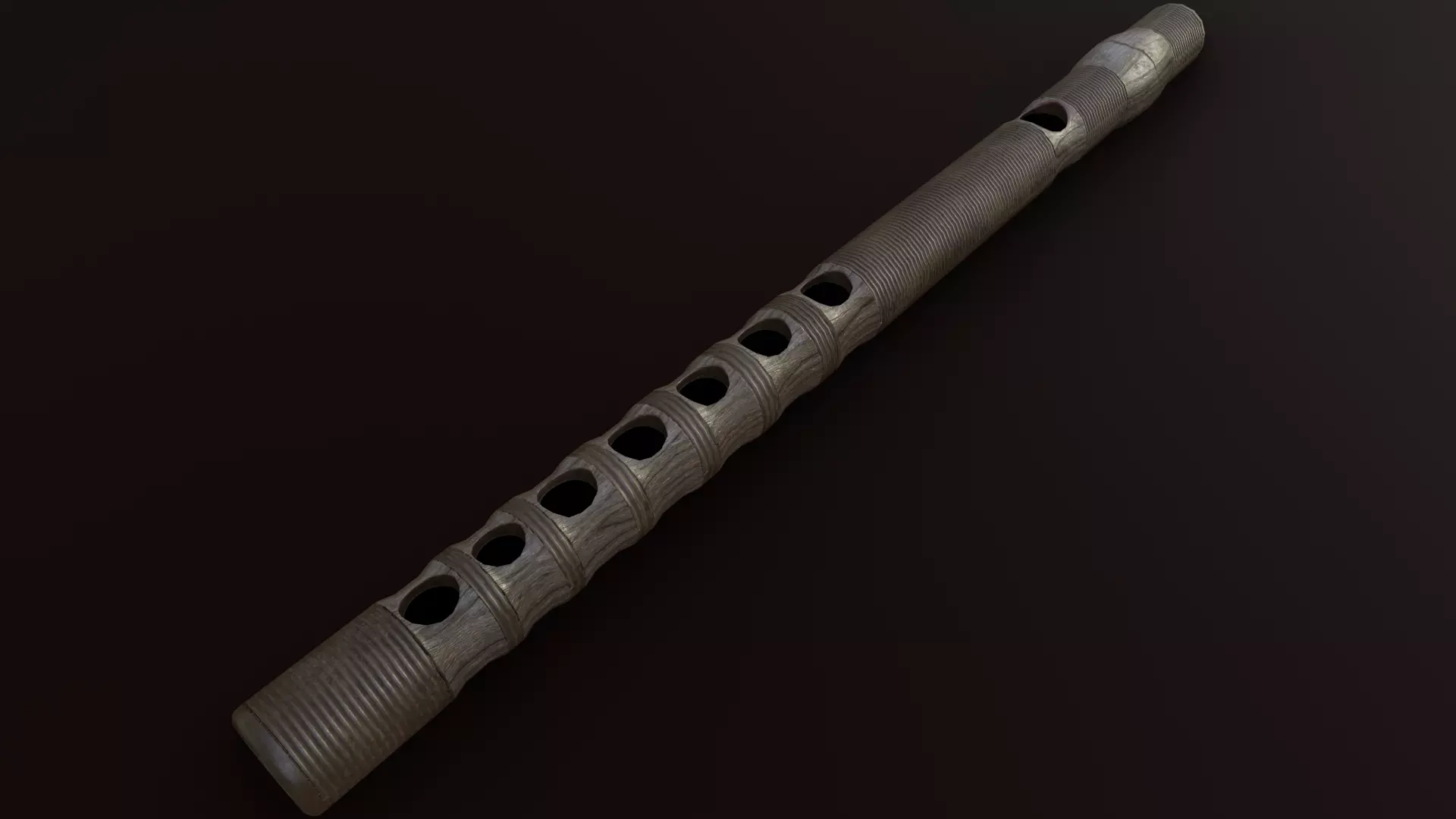 Ryuteki traditional Japanese Instrument Low-poly 3D model