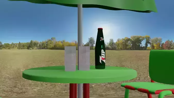 7UP Bottle  Low-poly 3D model