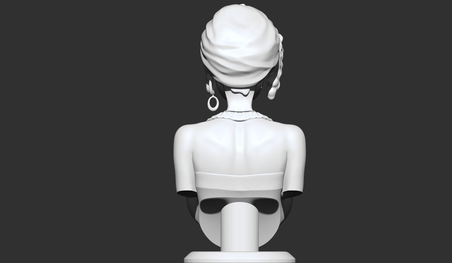 Stylized Female Bust 3D print model_6