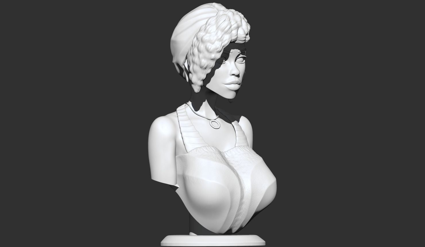 Stylized Female Bust 3D print model_8
