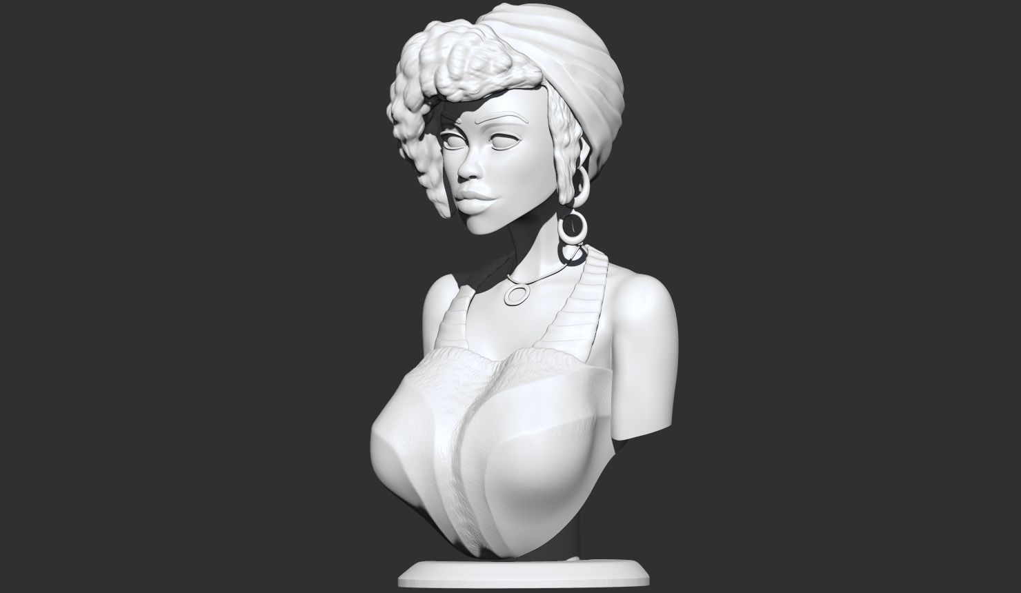 Stylized Female Bust 3D print model_4