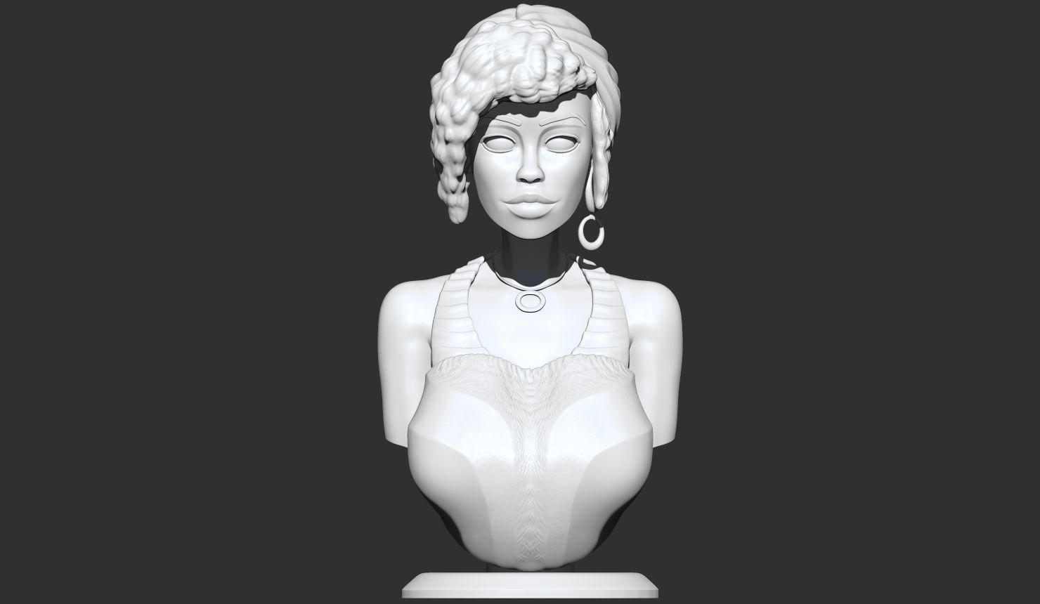 Stylized Female Bust 3D print model_3