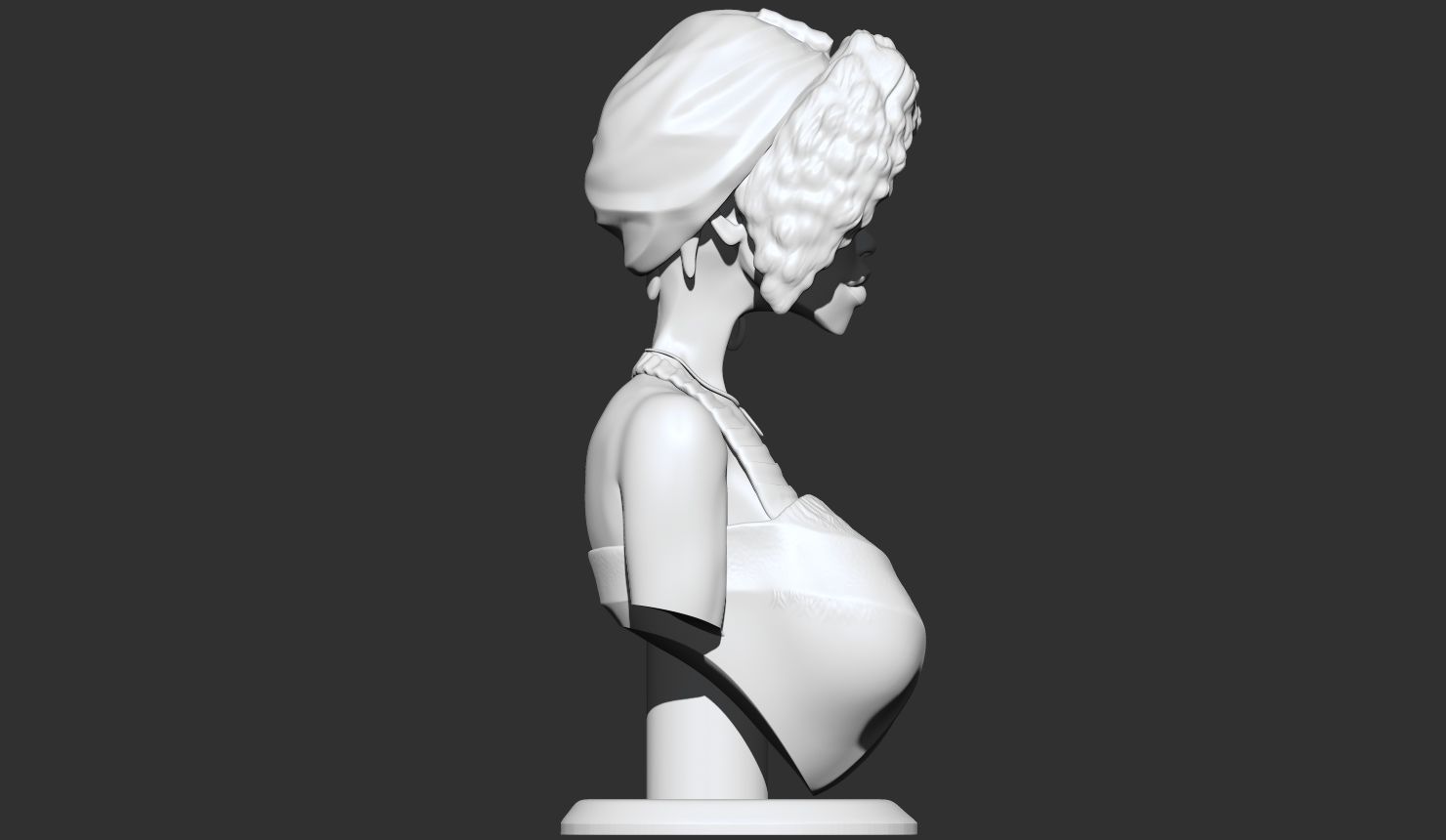Stylized Female Bust 3D print model_7
