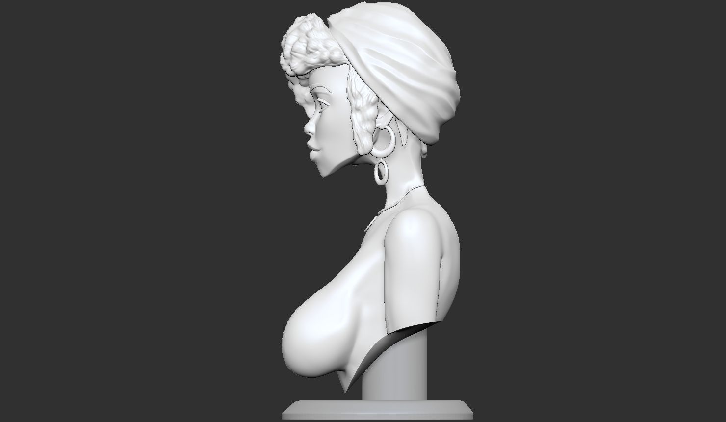 Stylized Female Bust 3D print model_2